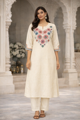 new Kurta pant sets with embroidery work beautiful detailing colours