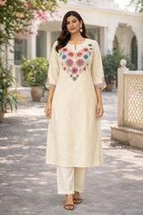 new Kurta pant sets with embroidery work beautiful detailing colours
