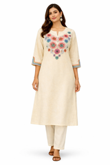 new Kurta pant sets with embroidery work beautiful detailing colours